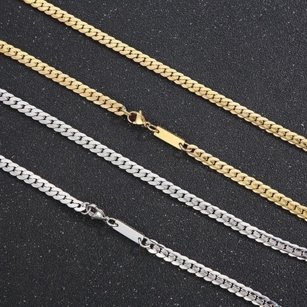Simple Style Geometric Stainless Steel Bracelets Necklace Set - Image 2