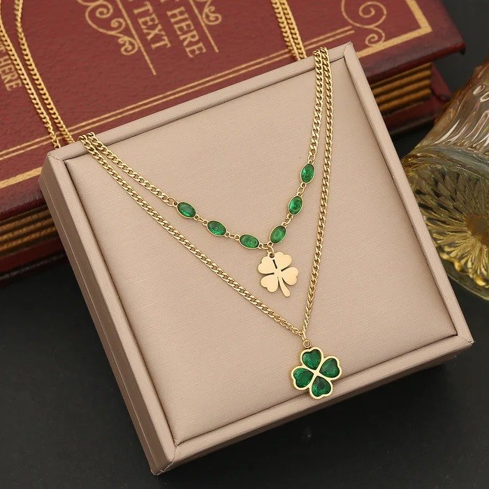 Fashion Flower Stainless Steel Electroplating Necklace