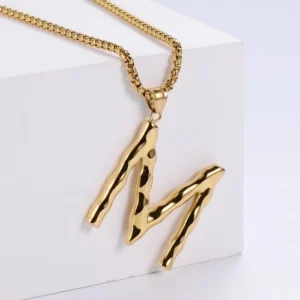 Hip-hop Polished Plating 18k Gold Stainless Steel Alphabet Pendant Only