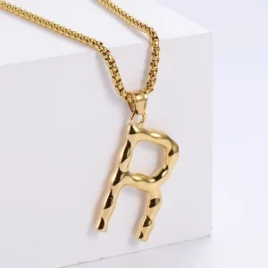 Hip-hop Polished Plating 18k Gold Stainless Steel Alphabet Pendant Only