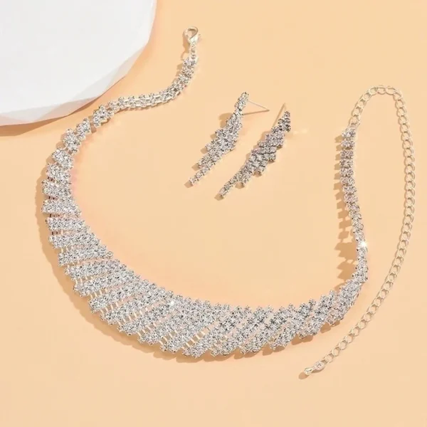 Luxurious Solid Color Rhinestone Plating Silver Plated Jewelry