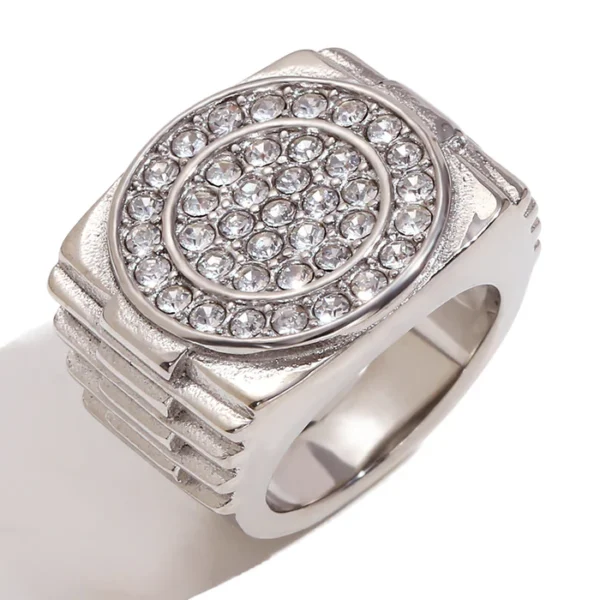 Fashion Circle Quadrilateral Geometric Stainless Steel Electroplating Rings - Image 2