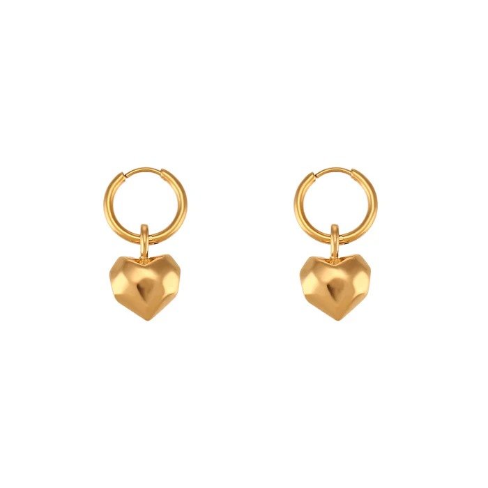 Solid Cut Chocolate Heart Pendant Earrings