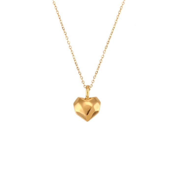 Solid Cut Chocolate Heart Pendant Necklace