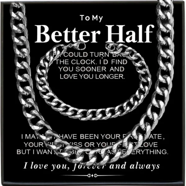 Hip-hop Solid Color Stainless Steel Plating Gold Plated Bracelets and Necklace - Image 3