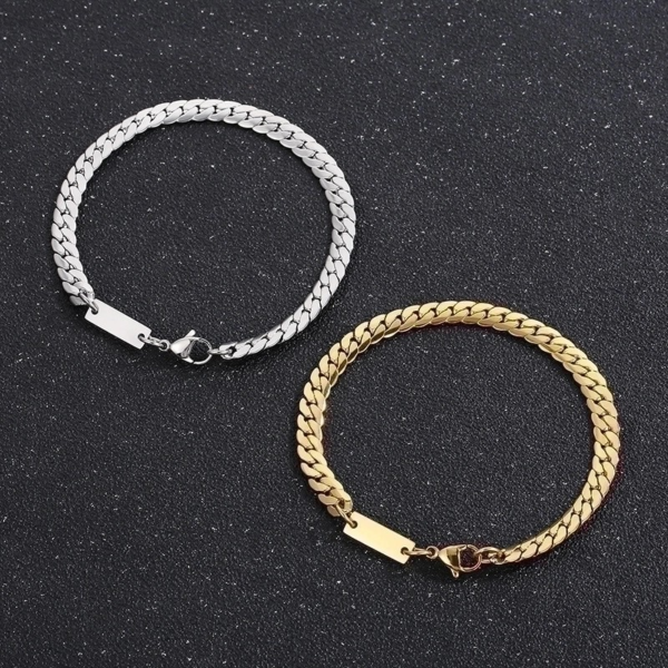 Simple Style Geometric Stainless Steel Bracelets Necklace Set - Image 4