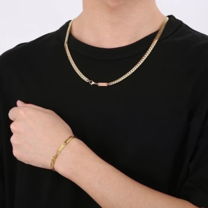 Simple Style Geometric Stainless Steel Bracelets Necklace Set