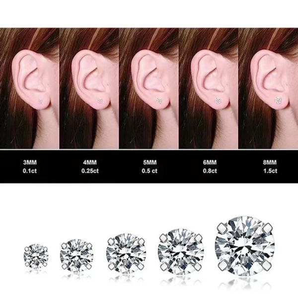 Simple Style Classic Style Round Plating Inlay Stainless Steel Zircon 18k Gold Plated Ear Studs Set of 5