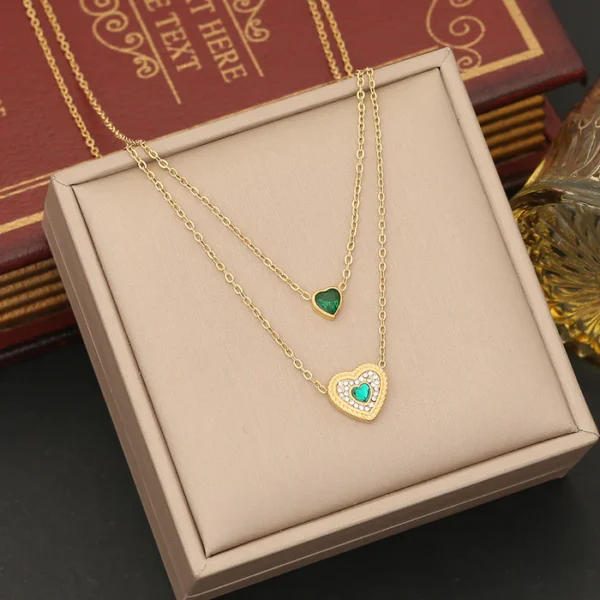 Fashion Heart Stainless Steel Electroplating Necklaces - Image 3