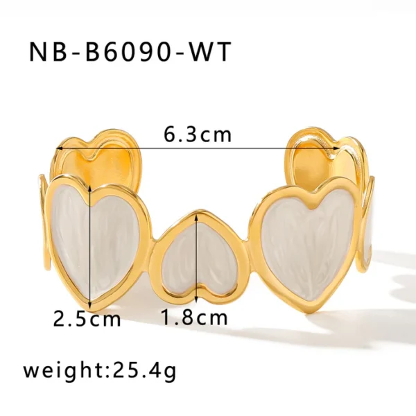IG Style Heart Stainless Steel Electroplating Bangles - Image 5
