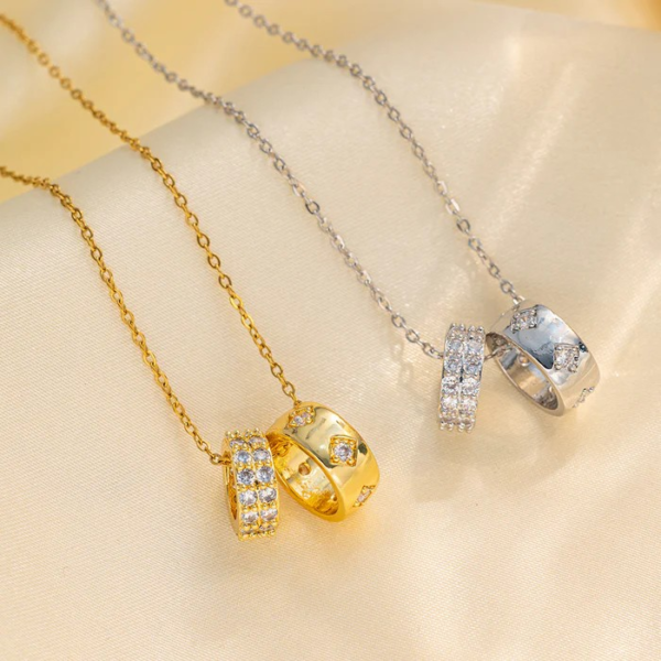 Cartoon Geometric Titanium Steel 18K Gold Plated Necklaces