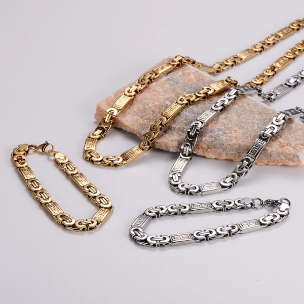 Expressive Cross Crown Stripe Roman Numerals Stainless Steel Electroplating Jewelry Set Sets