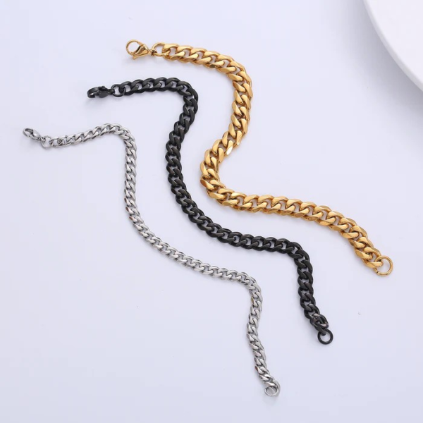 Men Hip Hop Chain Geometric Titanium Steel Bracelets - Image 3