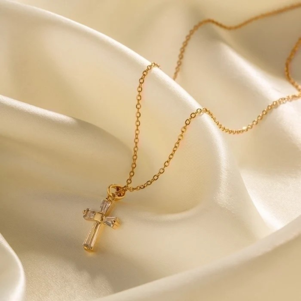 1 Piece Fashion Cross Stainless Steel Plating Inlay Zircon Pendant Necklace - Image 2