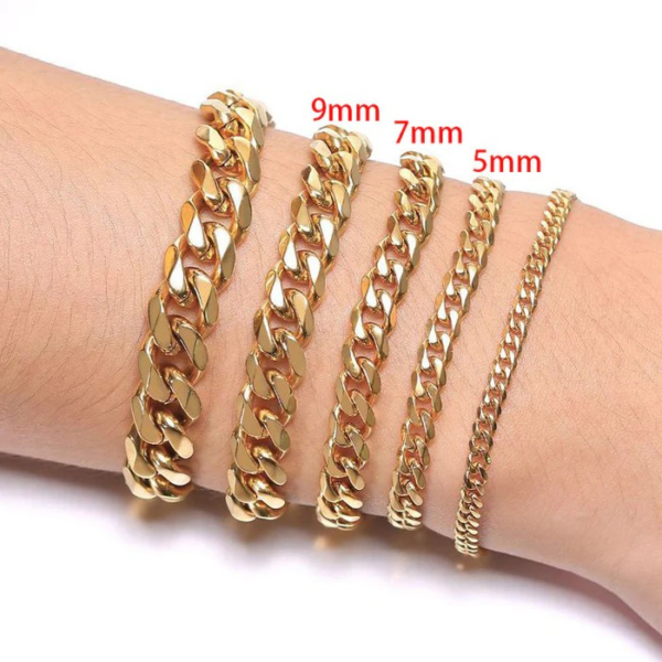 Men Hip Hop Chain Geometric Titanium Steel Bracelets