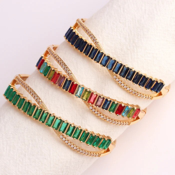 Zircon Electroplating Bangles 18K